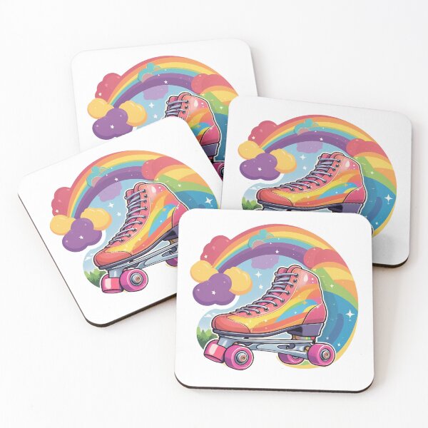 Item preview, Retro 90s Roller Skate with Rainbow Trail Sticker designed and sold by TheArtOfChaa.