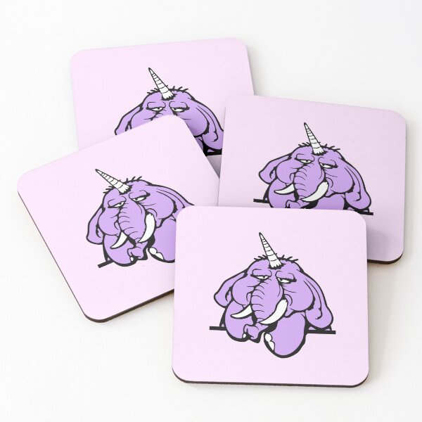 Item preview, Elephant Unicorn Funny Horn behind Fence Pink Comic designed and sold by shirt-o-mat.