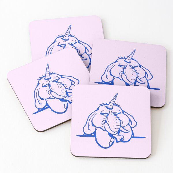 Item preview, Unicorn Elephant Funny Horn behind Fence Pink Comic designed and sold by shirt-o-mat.