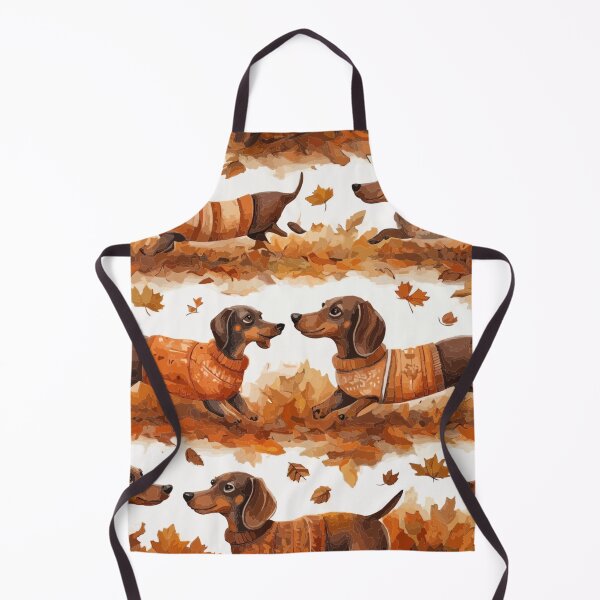 Artikelvorschau, Herbst-Dackel-Muster – Handgezeichnete Hunde in Pullovern mit Herbstblättern entworfen und verkauft von JOY STORE 45.