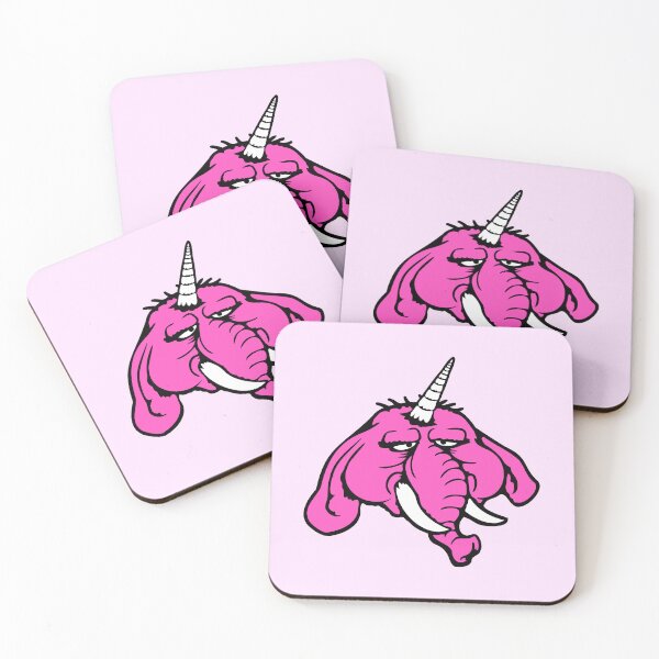 Item preview, Unicorn Elephant Funny Horn Face Bad Mood Pink Comic designed and sold by shirt-o-mat.