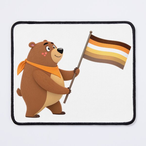 Item preview, cartoon bear with a bear pride flag  designed and sold by elkuni.