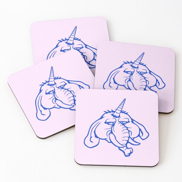 Item preview, Unicorn Elephant Funny Horn Face Bad Mood Pink Comic designed and sold by shirt-o-mat.