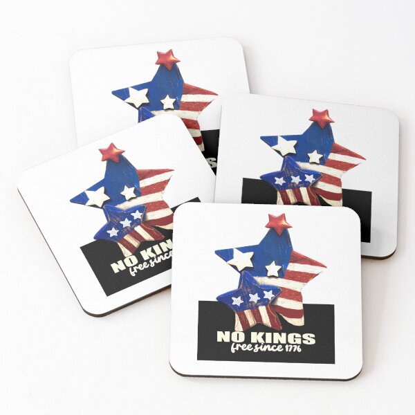 Item preview, No Kings Red White And Blue Stars Democracy Saying designed and sold by art64.