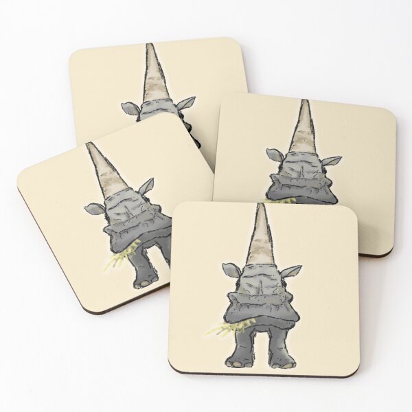 Item preview, the whimsical front facing rhino designed and sold by JustABirb.