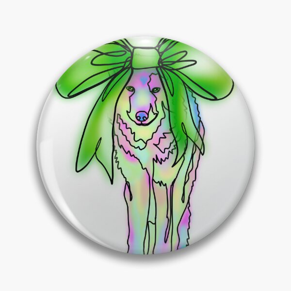 Item preview, Pastel Rainbow Wolf with Giant green Bow – animalzinhats designed and sold by Ashley’sAnimalz.