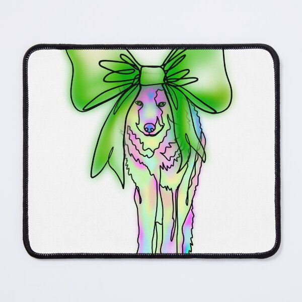 Item preview, Pastel Rainbow Wolf with Giant green Bow – animalzinhats designed and sold by Ashley’sAnimalz.