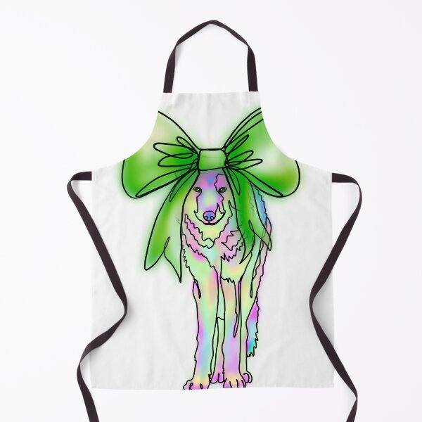 Item preview, Pastel Rainbow Wolf with Giant green Bow – animalzinhats designed and sold by Ashley’sAnimalz.
