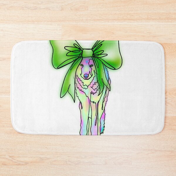 Item preview, Pastel Rainbow Wolf with Giant green Bow – animalzinhats designed and sold by Ashley’sAnimalz.