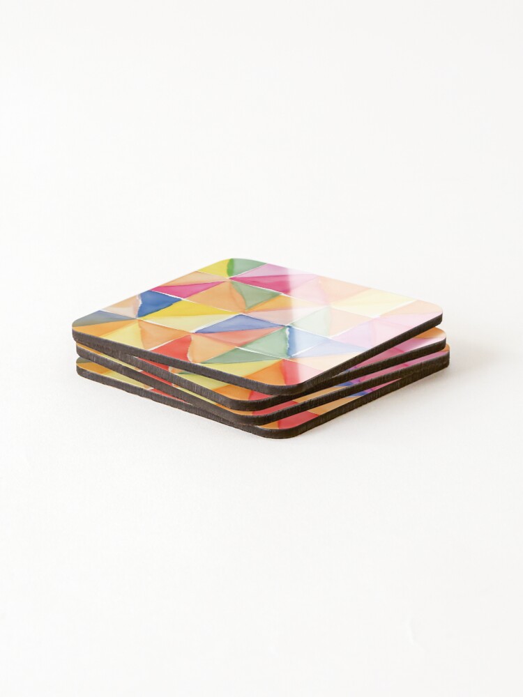Thumbnail 4 of 5, Coasters (Set of 4), Triangular pattern designed and sold by QCena.