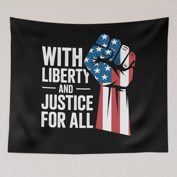 Item preview, With Liberty And Justice For All USA fist flag designed and sold by brynatshop.