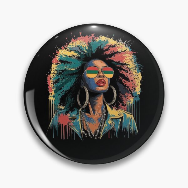 Item preview, Afrocentric Bold Black Woman Art - Retro Afro Style with Sunglasses and Power Vibes designed and sold by love3617.