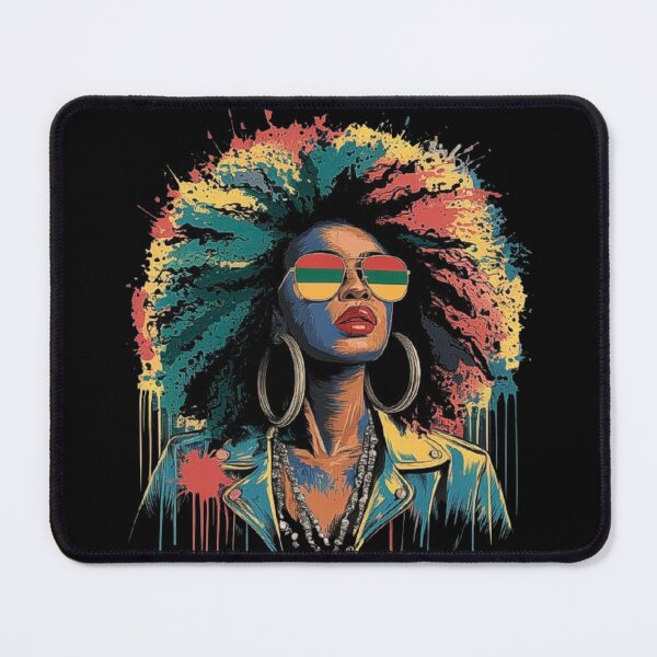 Item preview, Afrocentric Bold Black Woman Art - Retro Afro Style with Sunglasses and Power Vibes designed and sold by love3617.