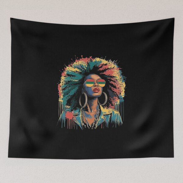 Item preview, Afrocentric Bold Black Woman Art - Retro Afro Style with Sunglasses and Power Vibes designed and sold by love3617.
