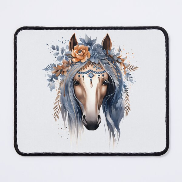 Item preview, Boho Tribal Horse with Flowers and Feathers designed and sold by Parkerzz.