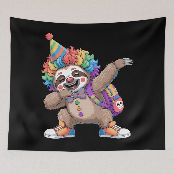 Item preview, Dancing Clown Dabbing Spooky Halloween sloth designed and sold by brynatshop.