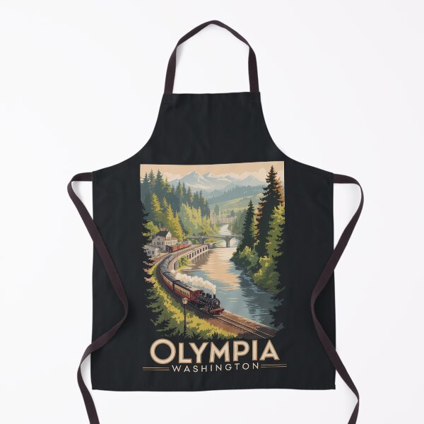 Artikelvorschau, Olympia Washington Illustration Reisekunst Vintage entworfen und verkauft von KrisSidDesigns.