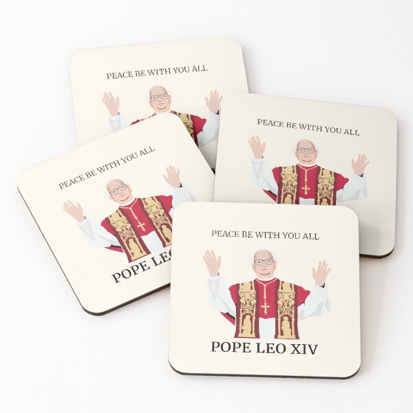 Item preview, Pope Leo XIV - Peace Be With You All Catholic Art - Light Background Dark Font designed and sold by TroveWish.