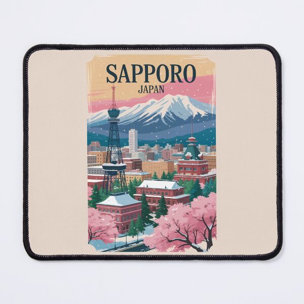 Item preview, Sapporo Japan Illustration Travel Art Vintage designed and sold by KrisSidDesigns.