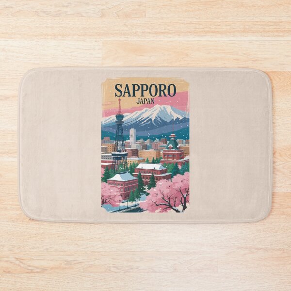 Item preview, Sapporo Japan Illustration Travel Art Vintage designed and sold by KrisSidDesigns.