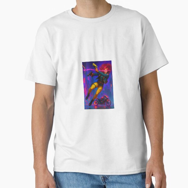 Item preview, Night City Menace – Cyberpunk Street Demon in Neon Lights designed and sold by QwikTees.