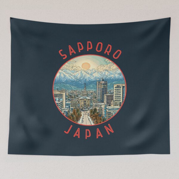 Item preview, Sapporo Japan Retro Distressed Circle designed and sold by KrisSidDesigns.