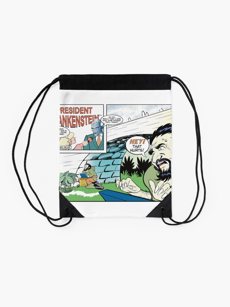 Thumbnail 2 of 3, Drawstring Bag, President Frankenstein - Internet Trolls designed and sold by President-Frank.