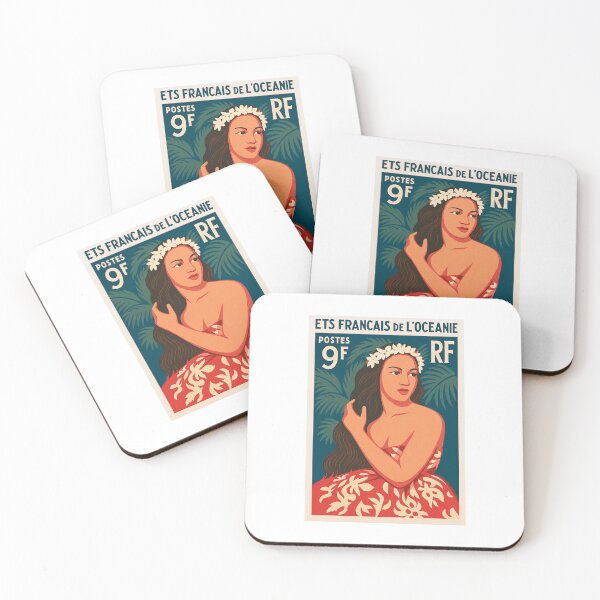 Item preview, French Polynesia Girl of Bora Bora Postage Stamp designed and sold by retrographics.