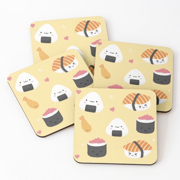 Item preview, Kawaii Sushi & Onigiri Pattern – Cute Japanese Food Friends designed and sold by PeonyandlillyId.