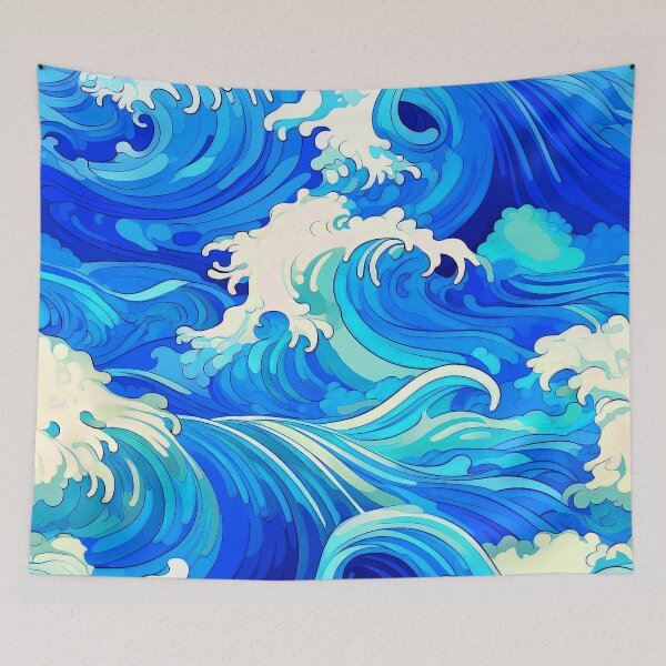 Item preview, Big Wave Asian-Inspired Blue And White Designs designed and sold by DEC02.