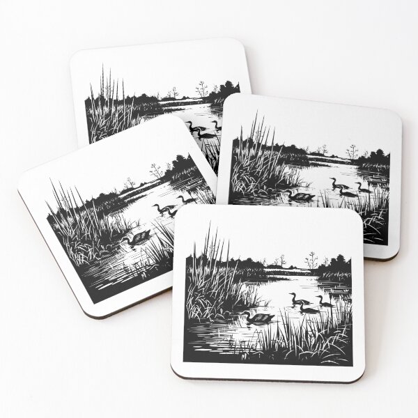 Item preview, Swamp Marsh Wetland Water Grass Forest Pond Countryside designed and sold by inkoutninja.