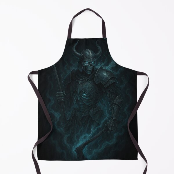Item preview, Dark Reaper Warrior with Dual Scythes – Undead Skull Knight in Blue Flame Mist designed and sold by HAFIZ-DP.