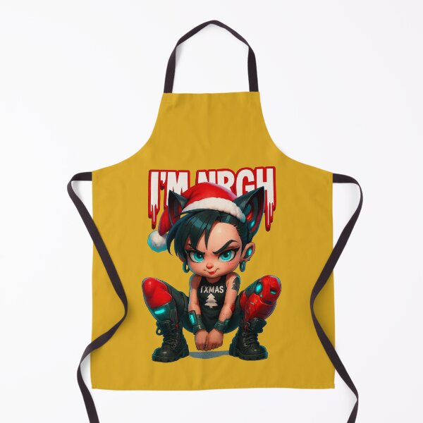 Item preview, Cyberpunk Xmas Rebel Girl – Cute Mecha Holiday Art designed and sold by Thaivi Design.