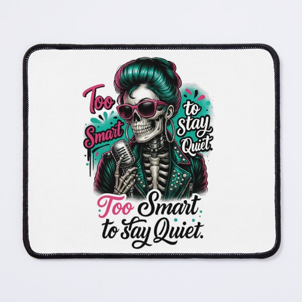 Item preview, Too Smart to Stay Quiet – Retro Skull Woman with Microphone designed and sold by JenniferCreaArte .