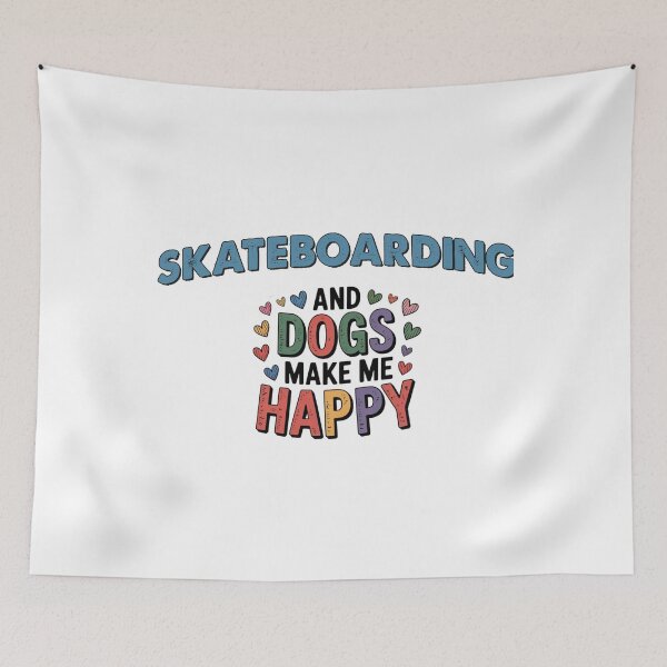 Item preview, Skateboarding And Dogs Make Me Happy - Funny Skateboarding Dogs Lover designed and sold by Oussinc.