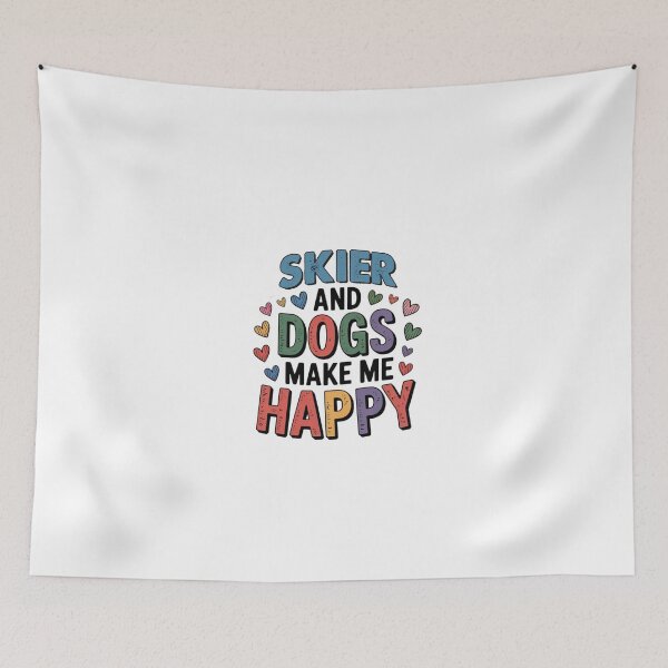 Item preview, Skier And Dogs Make Me Happy - Funny Skier Dogs Lover designed and sold by Oussinc.