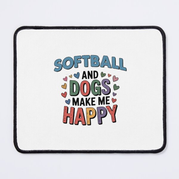 Item preview, Softball And Dogs Make Me Happy - Funny Softball Dogs Lover designed and sold by Oussinc.