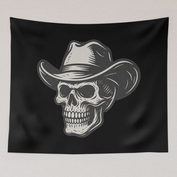 Item preview, Cowboy Skull Sticker | Skeleton Cowboy designed and sold by Oh, the HORROR!.