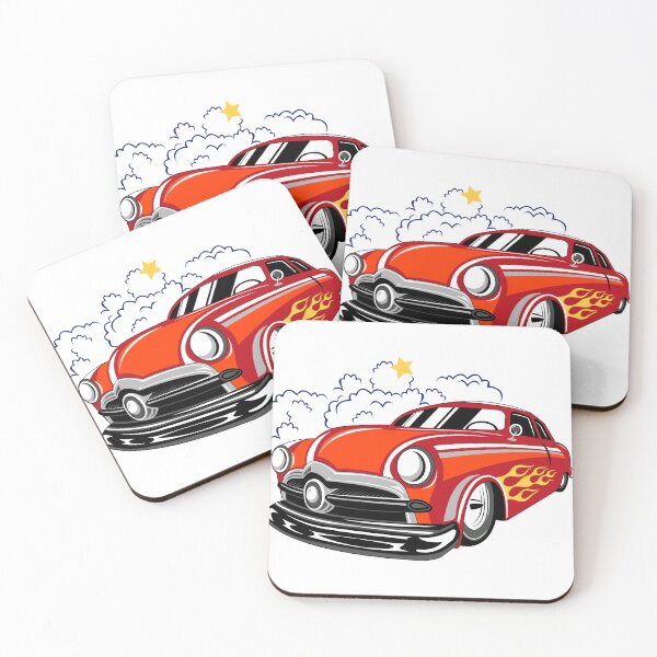 Artikelvorschau, Flammenroter Oldtimer entworfen und verkauft von montip-shop.