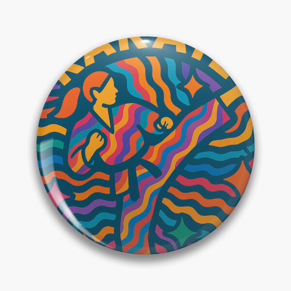 Item preview, Karate female colourful action motif designed and sold by Andykinoz.