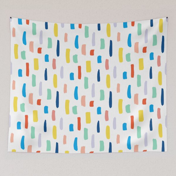 Item preview, Modern Painterly Paint Brush Abstract Pattern, Colorful Modern Nordic Decor, Lines and Shapes, Geometric Minimalist Pattern designed and sold by Natasha May Design.