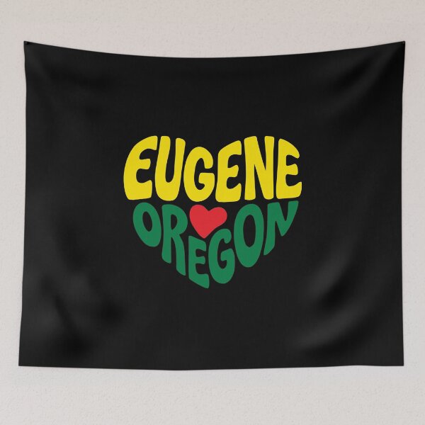 Item preview, Love from Eugene—Green and yellow, with heart designed and sold by RaincoreStudios.