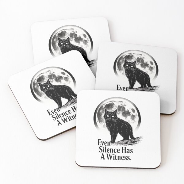 Item preview, Mystic Black Cat – Even Silence Has a Witness Moon Art designed and sold by JenniferCreaArte .
