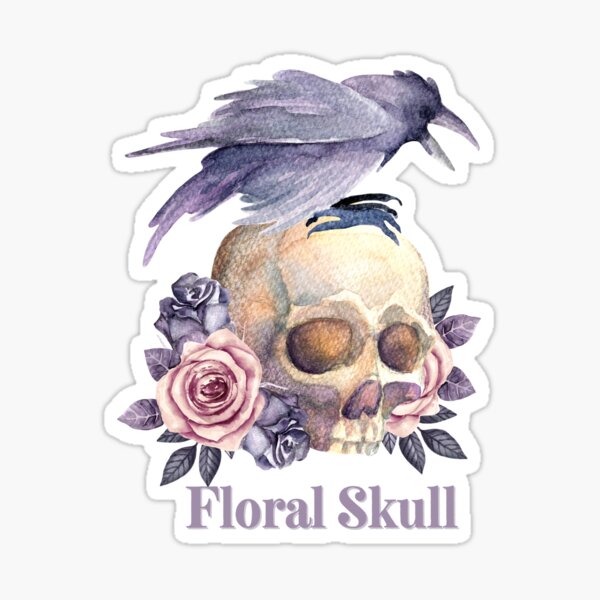 Item preview, Floral Skull – A Beautiful Collision of Life’s Fragility and Nature’s Rebirth designed and sold by Zezeshop1.