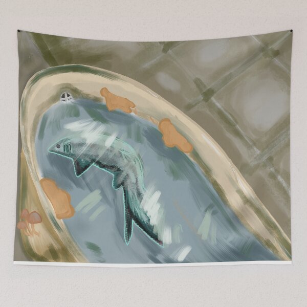 Item preview, Fish in bathtub designed and sold by oleander-oliver.
