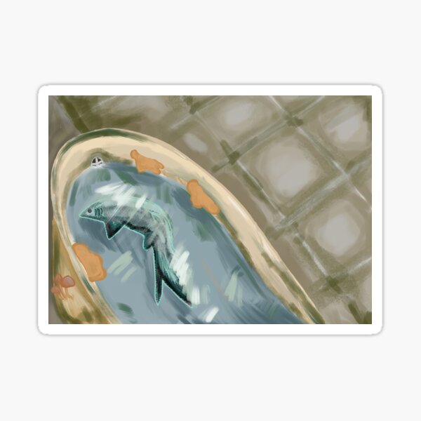 Item preview, Fish in bathtub designed and sold by oleander-oliver.