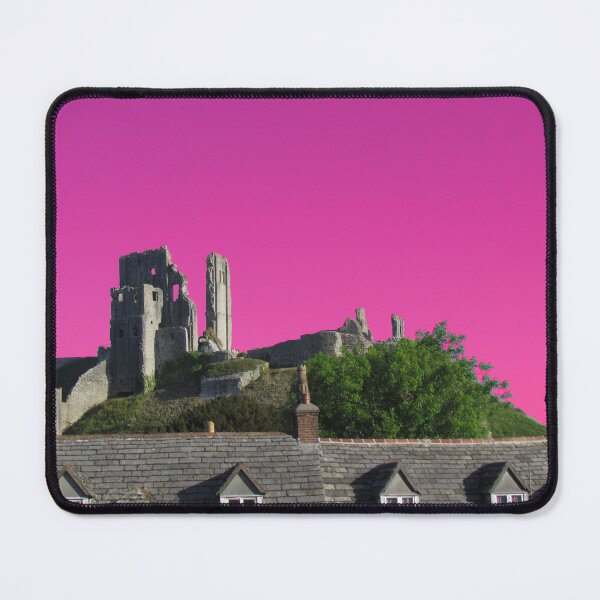 Item preview, Corfe Castle ( Bright Pink Sky ) designed and sold by wiggyofipswich.