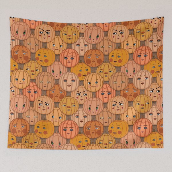 Item preview, cute creepy pumpkin heads designed and sold by LisetteBaron.