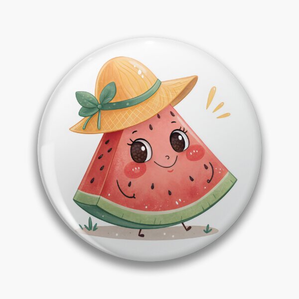 Item preview, cute kawaii watermelon wearing a hat designed and sold by GogoGrove.
