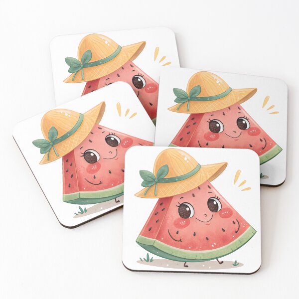 Item preview, cute kawaii watermelon wearing a hat designed and sold by GogoGrove.